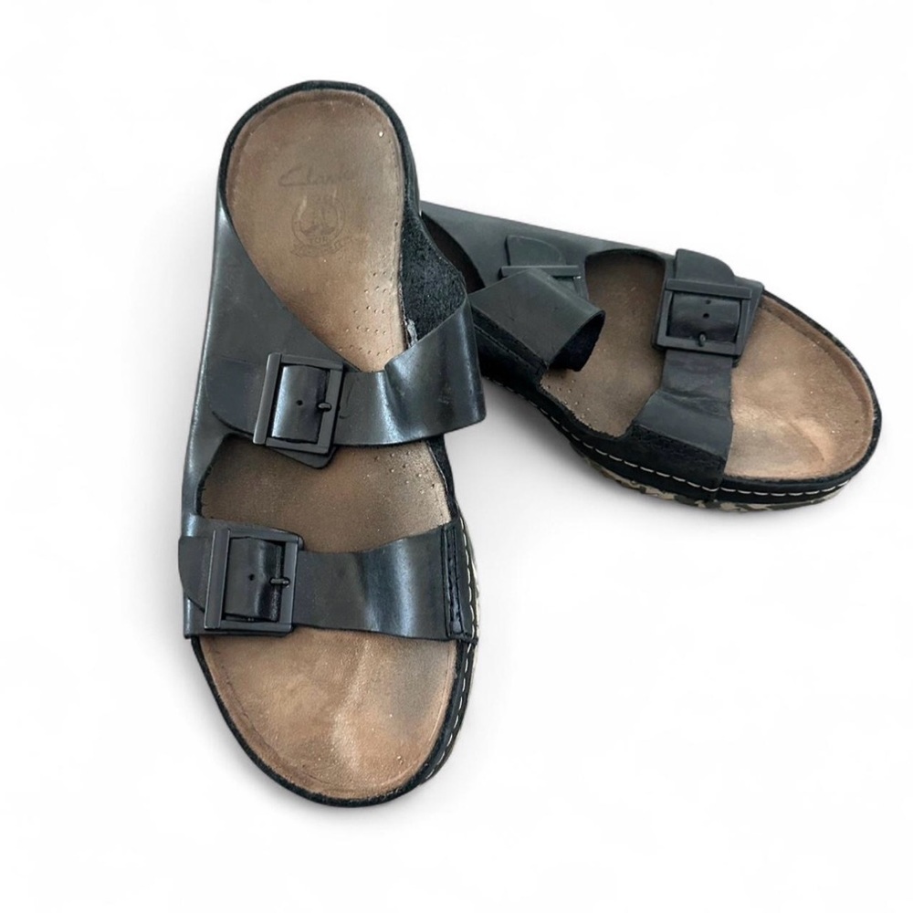 Clarks Black and Brown Men's Sandals